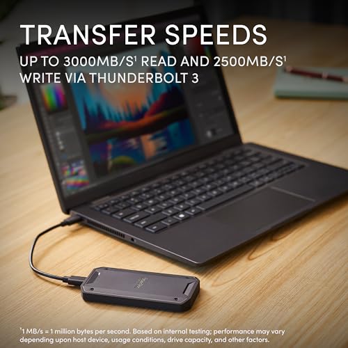 SanDisk Professional 4TB PRO-G40 SSD - Up to 3000MB/s, Thunderbolt 3 (40Gbps), USB-C (10Gbps), IP68 dust/Water Resistance, External Solid State Drive - SDPS31H-004T-GBC1D [exFAT Version]