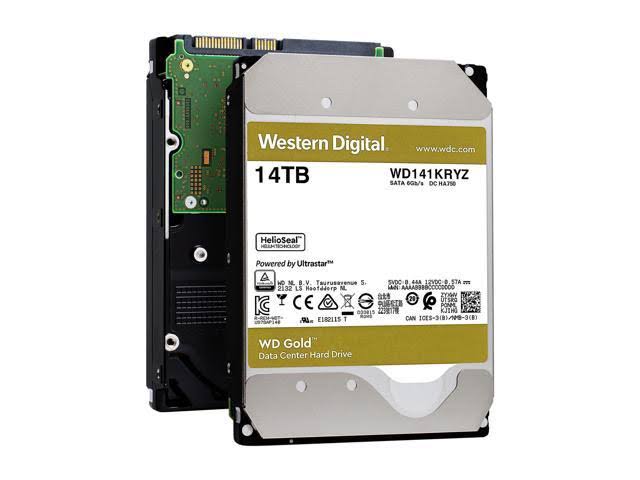 WD Gold DC HA750 Enterprise Class SATA HDD 14 TB Internal HDD - 3.5x22 - WD141KRYZ - SATA 6Gb/s - 7,200 rpm
