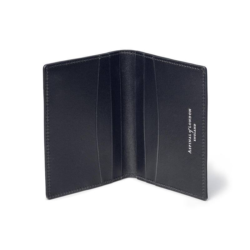 Aspinal of London Black Double Fold Credit Card Holder