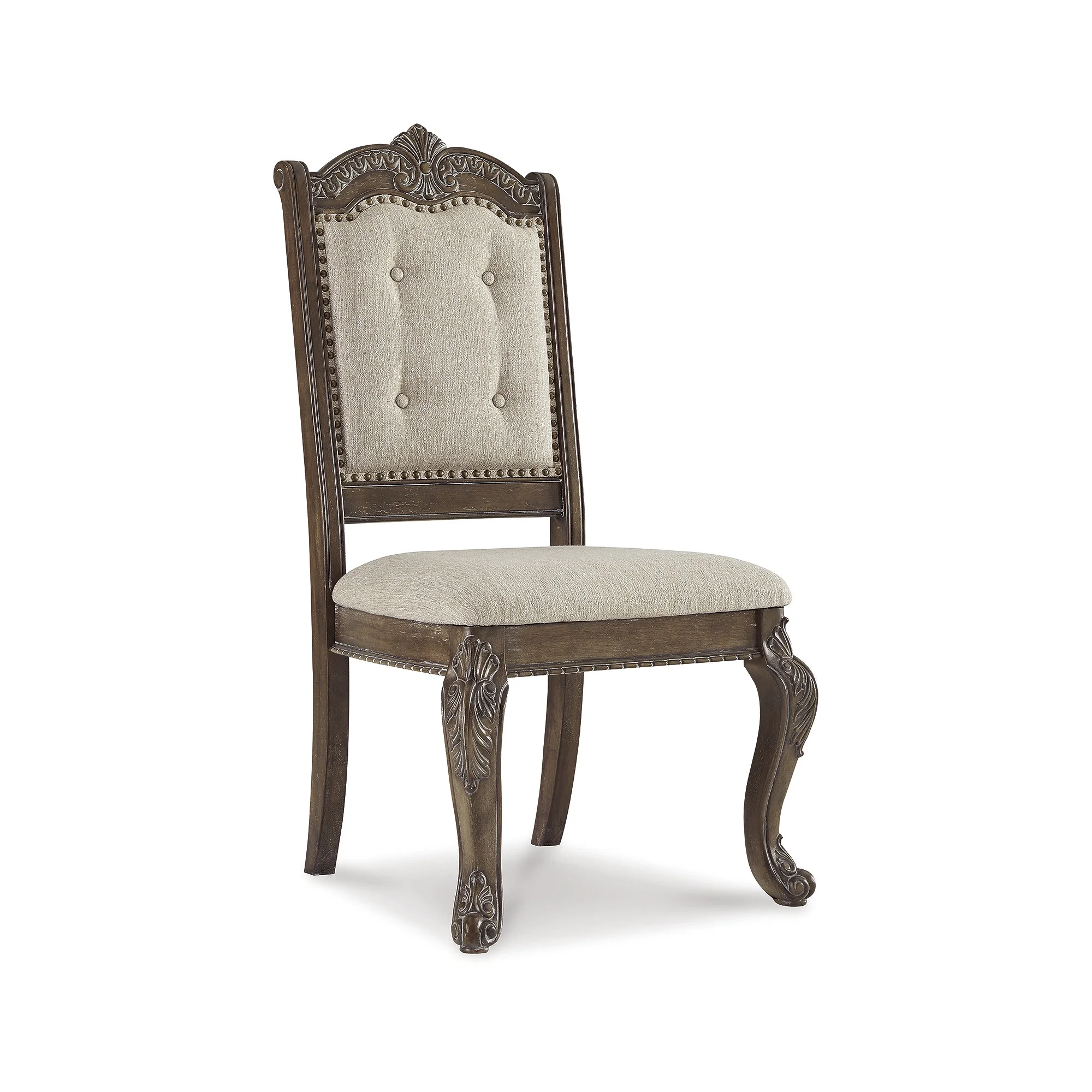 Signature Design by Ashley Charmond Antique Upholstered Dining Chair, Set of 2, Brown