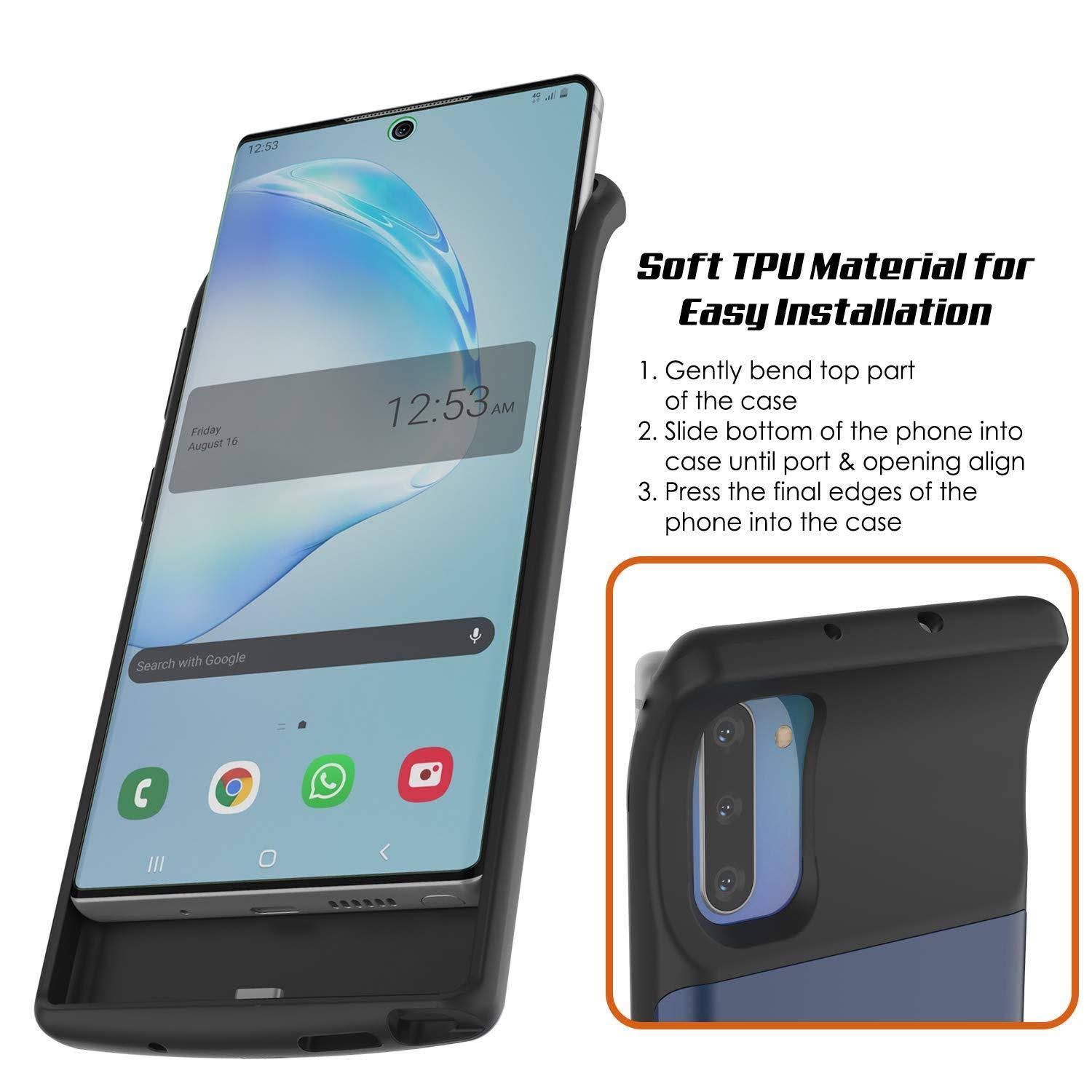 Punkcase PunkJuice Galaxy Note 10 Battery Case, 5200mAh Fast Charging Extended Power Bank w/Screen Protector | IntelSwitch | Sli