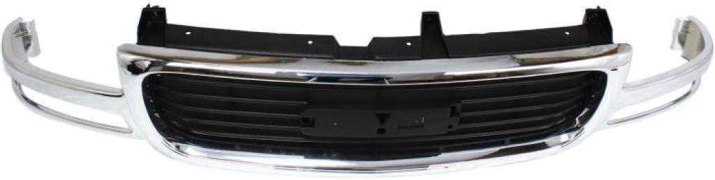 For GMC Yukon Grille Assembly 2000-2006 | Chrome Shell/Painted Black Insert | Plastic | GM1200430 | 19130787