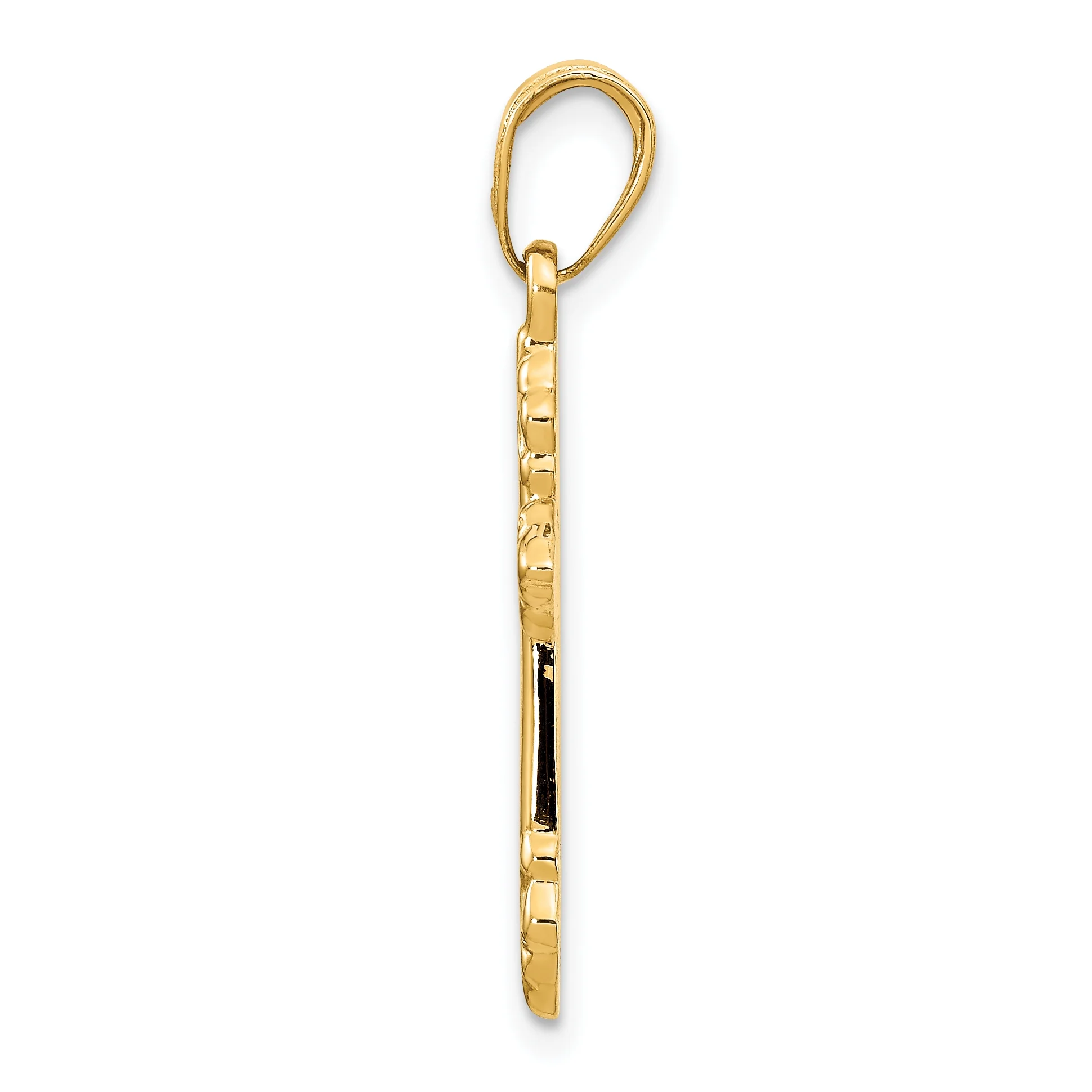 Carat in Karats 14K Yellow Gold Cross Pendant Charm (28mm x 15mm)