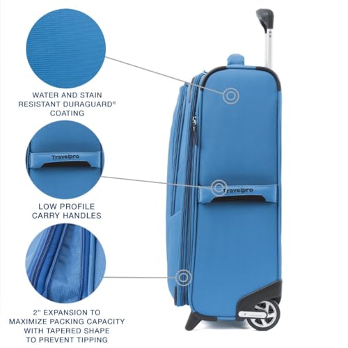 Travelpro Maxlite 5 Softside Expandable Upright 2 Wheel Carry on Luggage, Lightweight Suitcase, Men and Women, Burgundy, Carry On 22-Inch