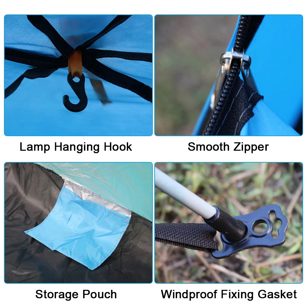 Pop Up Tent -resistant Portable Instant Automatic Camping Tent for 2-3 / 3-4 Person Family Tent Camping Hiking Backpacking