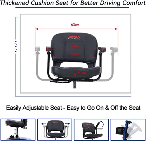 Outdoor Travel Folding Mobility Scooter for Seniors w/Windshield, Electric Medical Scooter for Adults with USB Charging Port, Powered Mobility Scooter MAX Load 300LBS