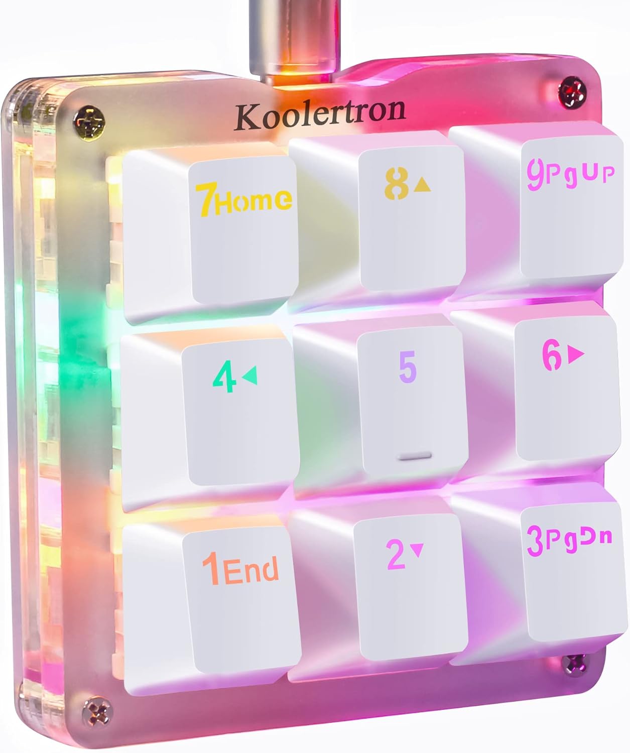 Koolertron One Handed Macro Mechanical Keyboard, RGB LED Backlit Portable Mini One-Handed Mechanical Gaming Keypad OSU! Keyboard 9 Fully Programmable Keys Blue Switches