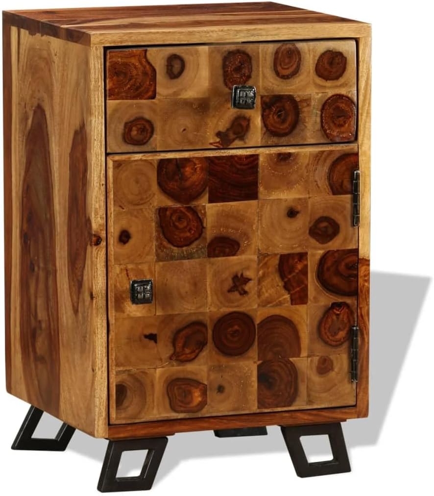 Nightstand, Night Stand for Bedroom, Nightstands Bedside Tables, Small Night Stands, Bed Side Table Solid Sheesham Wood 14.6"x11.8"x21.3"
