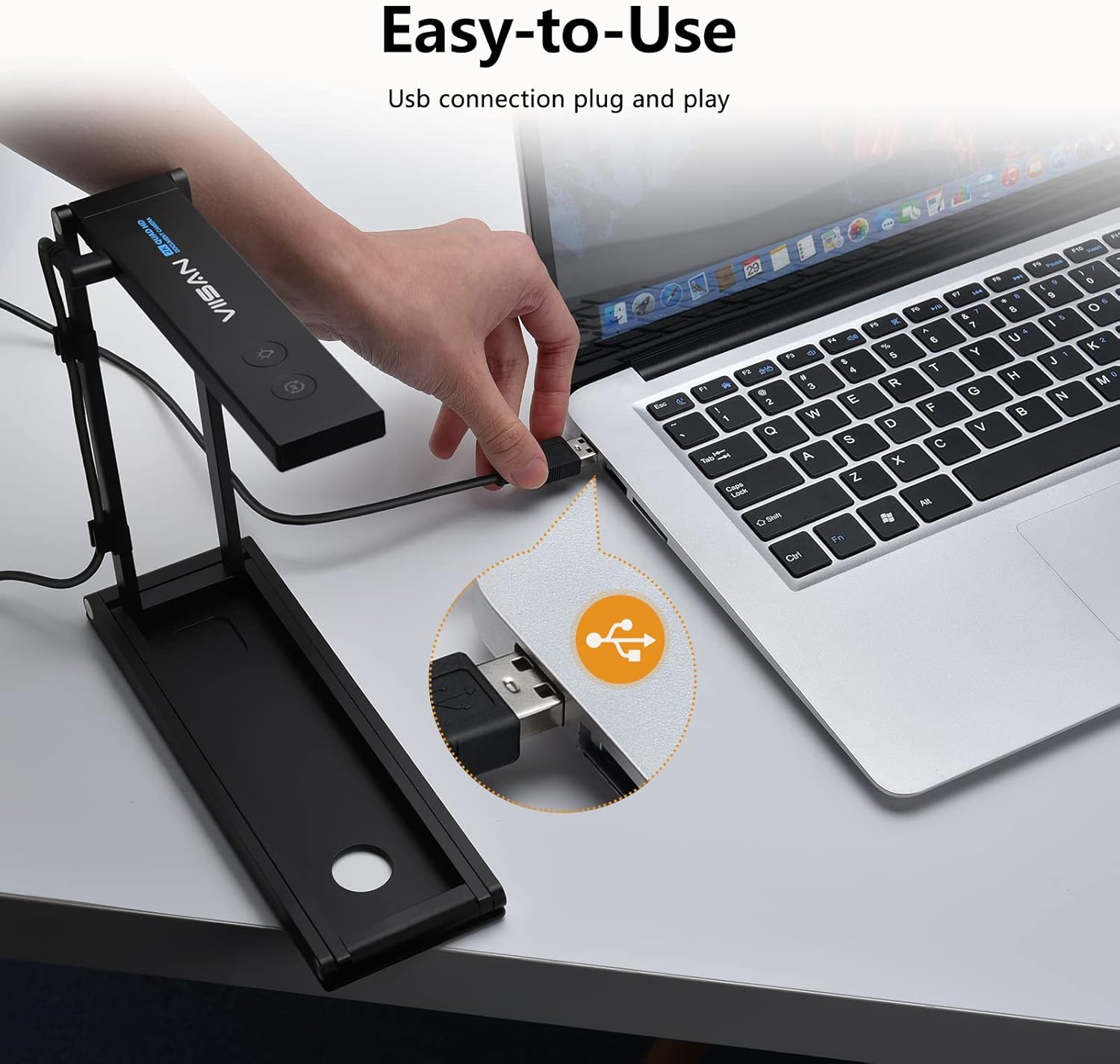 Ultra High Definition 10MP Document Camera/Webcam - VIISAN Document Scanner with 100+ Languages OCR Tech, Capture Size A3 for Remote Teaching & Live Demo, Plug and Play USB Scanner for Windows, Mac OS