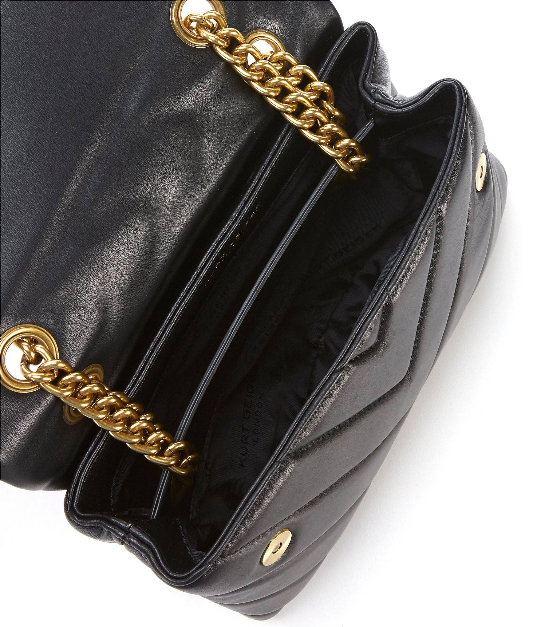 Kurt Geiger London Kensington Quilted Leather Shoulder Bag - Black