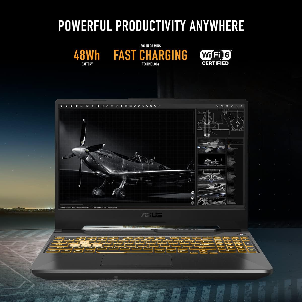 ASUS TUF Gaming A15 (2023) Gaming Laptop, 15.6” FHD 144Hz Display, NVIDIA® GeForce RTX™ 3050, i5-11400H, 16GB DDR5, 1TB PCIe® Gen4 NVMe™ SSD, Wi-Fi 6, Windows 11, FX506HC