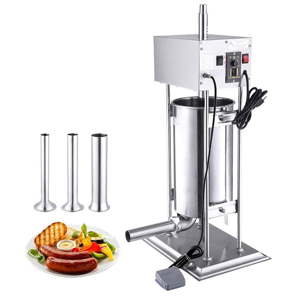 Yescom 15L Electric sausage Stuffer Vertical Stainless Steel Meat Filler w/4 Stuffing Tubes Commercial Restaurant