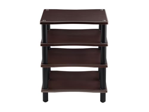 Monolith Heavy Duty 4 Tier Audio Stand XL - 1" Shelf Thickness, Open Air Design, Sturdy Construction, Maple