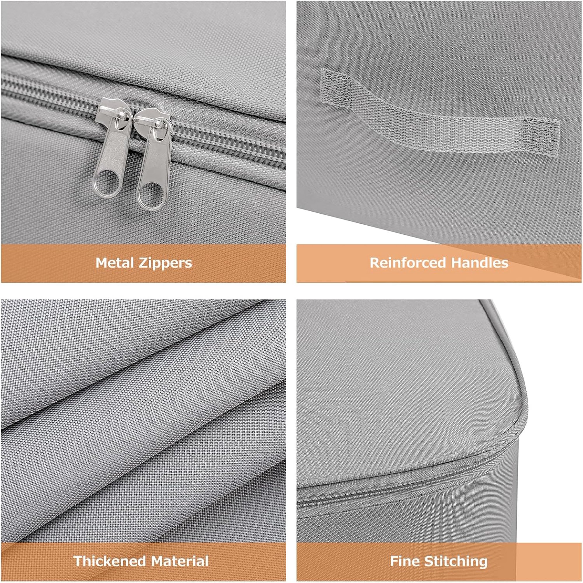 dxynlzq HCOCM   Clothing Storage Bags Clothes Organizer with Reinforced Handle Foldable Under Bed Storage Bags for Blankets Comforters Quilt Bedding Pillow Toy 3Pcs Gery