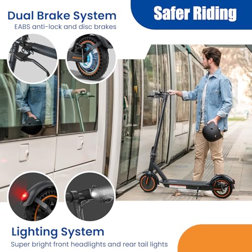 500W Electric Scooter for Adults - 17-20MPH Top Speed & 17-21-Miles Range, Foldable Commuter E-Scooter with 8.5" Solid Tires, Smart App Control, Dual Brake System, UL2272 Certified