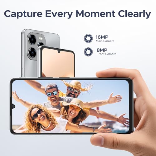 DOOGEE Note 58 Android 15 Unlocked Cellphone,32GB+128GB/2TB Expand Cell Phone with 6.75" HD+ Waterdrop Screen, 6250mah Battery,4G Dual Sim Unlocked Smartphone, Widevine L1/NFC/OTG/Face Unlock, Black