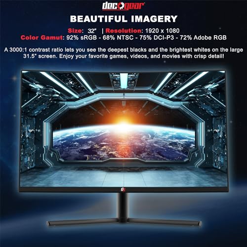 Deco Gear 35" Curved Ultrawide LED Gaming Monitor 21:9 Aspect Ratio