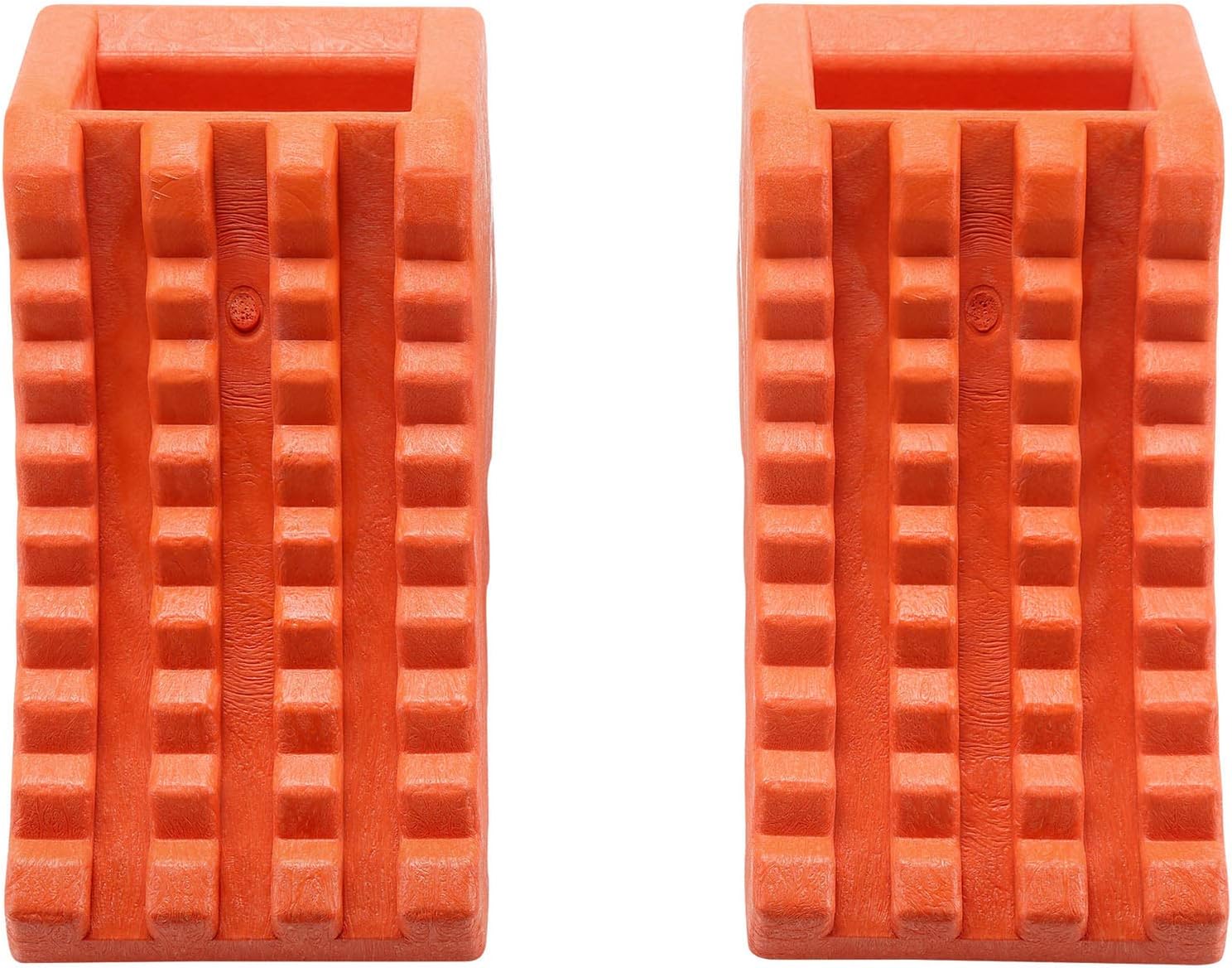 ROBLOCK Wheel Chocks Heavy Duty with Handle for Travel Trailer -4 Pack Orange, 10" Length x 4.7" Width x 5.1" Height Pack of 2