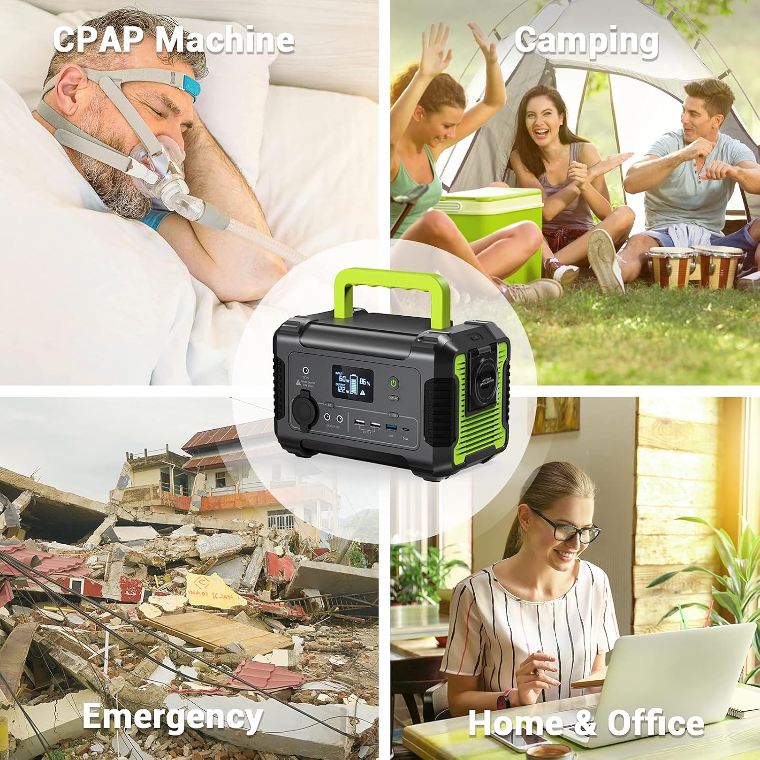 PAXCESS Portable Power Station 200W, 230Wh/62400mAh Emergency Backup Lithium Battery, 110V Pure Sine Wave AC Outlet, QC 3.0, USB-C PD Input/Output, Solar Generator for Home/Outdoor Camping Adventure