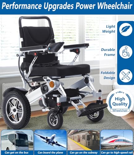 Foldable Electric Wheelchair Reclining Wheelchair Long Range for Elderly and Disabled People