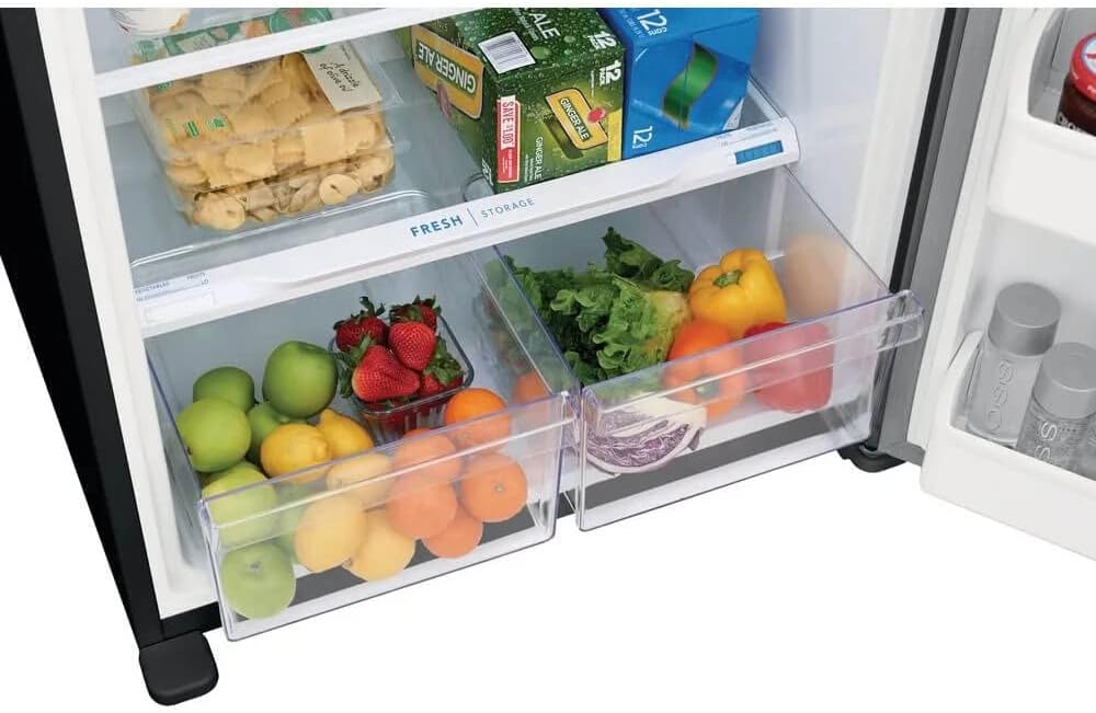 Frigidaire FFHT1835VS 30 Inch Freestanding Top Freezer Refrigerator with 18.3 cu. ft. Total Capacity, 2 Glass Shelves, 4.9 cu. ft. Freezer Capacity, Right Hinge with Reversible Doors, Crisper Drawer,