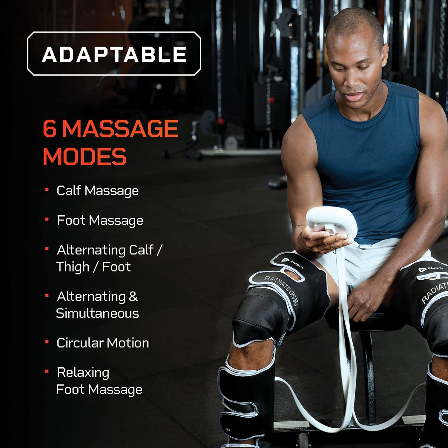 Lifepro Radiate Plus Thigh, 3 Massage Modes - Calf and Foot Massager Machine Extra Wide - Leg Compression Massager - Heated Knee Pain Relief, Poor Circulation, Vein Support - Remote Control