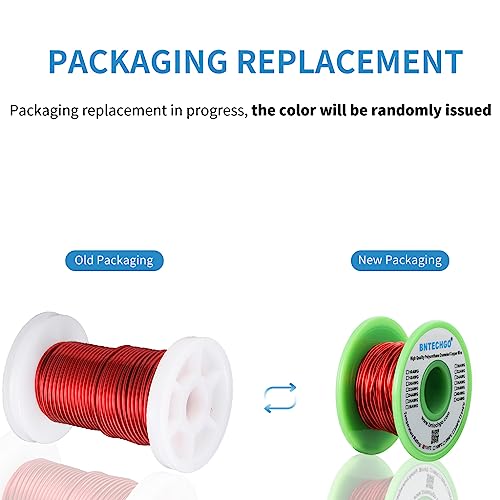 BNTECHGO 16 to 38 AWG Magnet Wire - Enameled Copper Wire - Enameled Magnet Winding Wire 1 Spool Coil Red Temperature Rating 155℃ Widely Used for Transformers Inductors