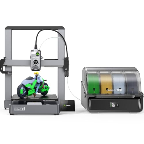 Creality Hi Combo 3D Printer, Multi Color 3D Printer with CFS, 500mm/s High Speed Auto-Leveling Automatic Filament Reading Clog-Free Extruder (Hi Combo)