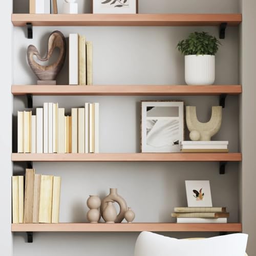 Wall Shelf Light Brown 39.4"x7.9"x1.6" Treated Solid Wood Oak,Optimized:Embrace the beauty of nature with its unique live edge design. Each shelf is meticulously handcrafted, showcasing the natural va