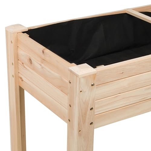 Shine Company 48x22x30in Raised Garden Bed, Elevated Wood Planter Box Stand with Legs for Backyard, Patio, Balcony with Liner for Vegetables, Flowers, or Herbs