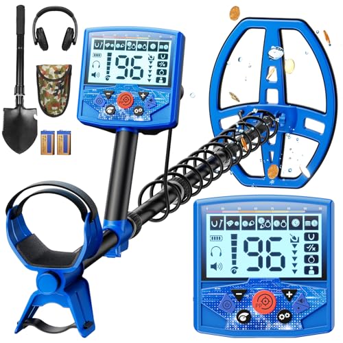 Metal Detector for Adults (German Patent 2024) - Professional Gold and Silver Detector with LCD Display, High Accuracy Waterproof Pinpoint 5 Modes, 10" Coil Lightweight Metales Detectors