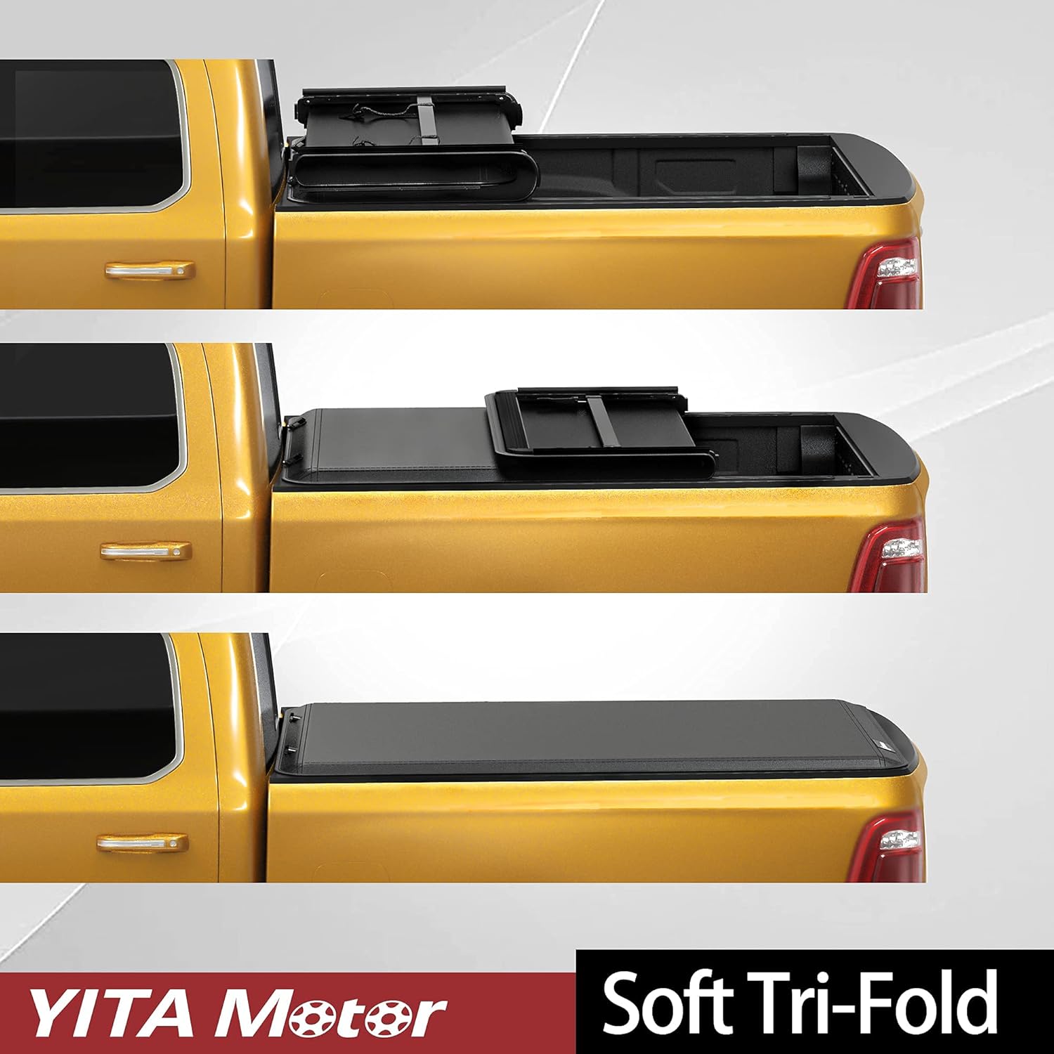 YITAMOTOR Soft Tri Fold Truck Bed Tonneau Cover Compatible with 2007-2013 Chevy Silverado/GMC Sierra 1500, Fleetside 5.8 ft Bed