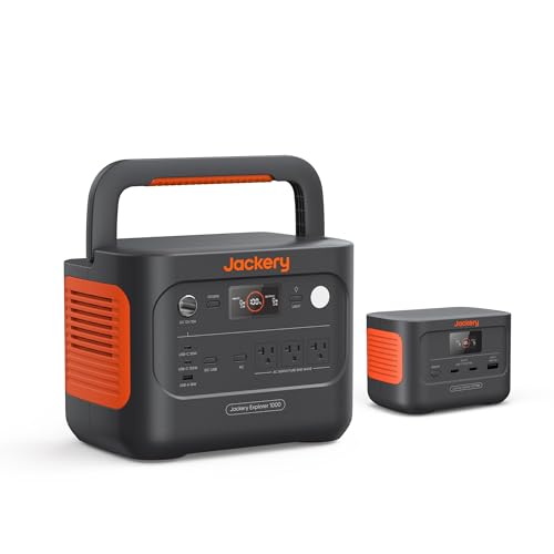 Jackery Explorer 1000 v2 Portable Power Station,1070Wh LiFePO4 Battery,1500W AC/100W USB-C Output, 1 Hr Fast Charge, Solar Generator for Camping,Emergency, RV, Off-Grid Living(Solar Panel Optional)