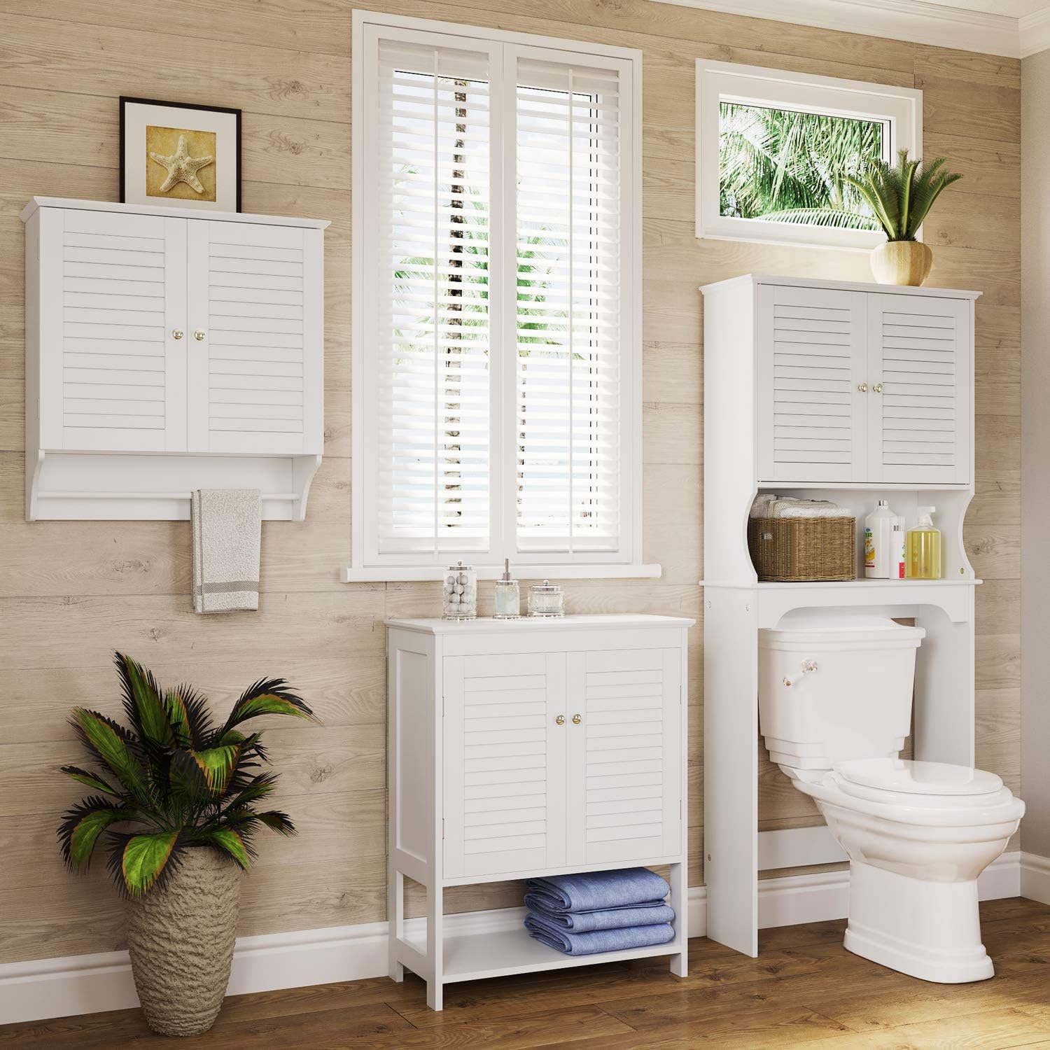 RiverRidge, White Ellsworth Two-Door Floor Cabinet with Open Shelf, Size