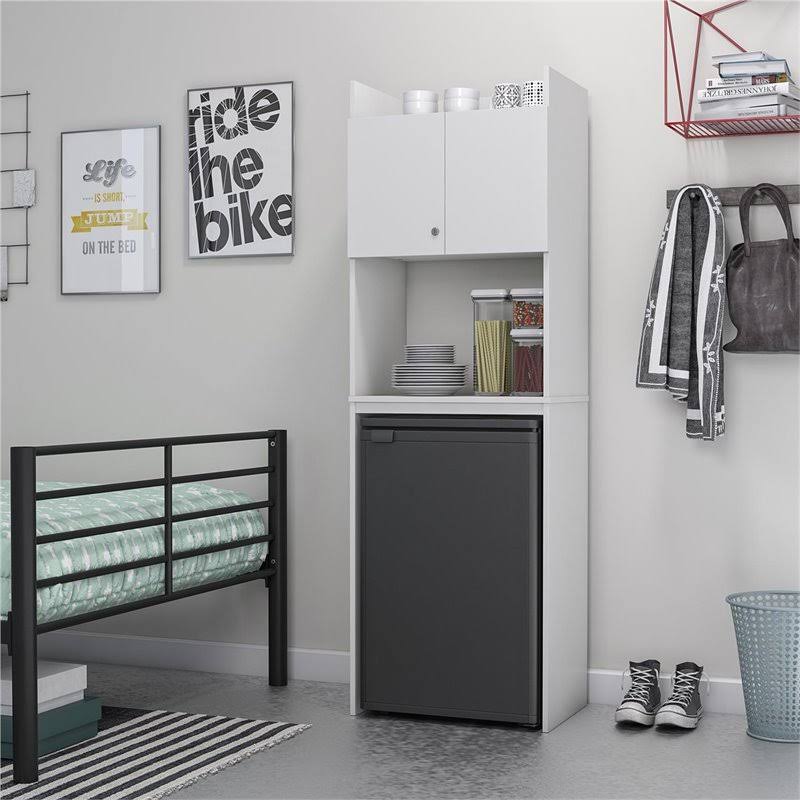 Ameriwood Home Clarkson Mini Refrigerator Storage Cabinet, White