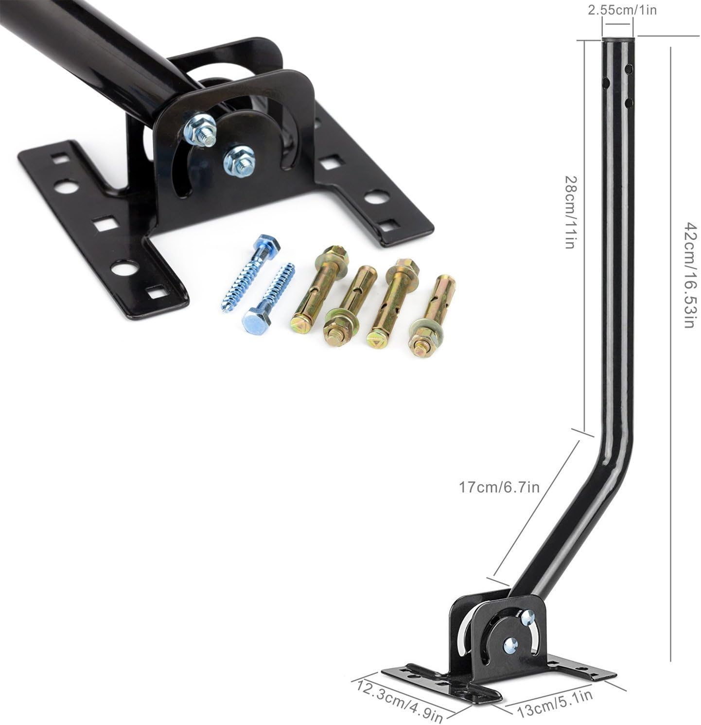 PBD Digital Outdoor TV Antenna, 150 Mile Motorized 360 Degree Rotation Support 2 TVs, Mounting Pole, 50FT RG6 Coax Cable, Wireless Remote Control, UHF/VHF, Snap-On Installation