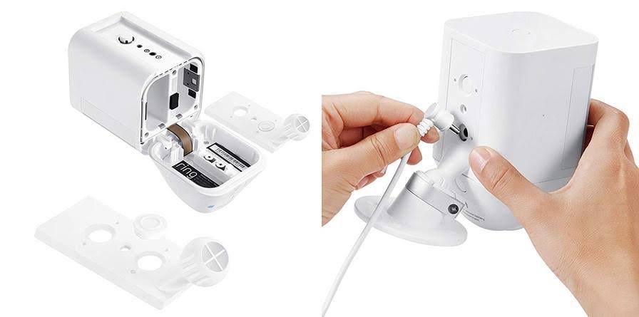 Ring Spotlight Cam Battery with Solar Panel Bundle 4-Pack White