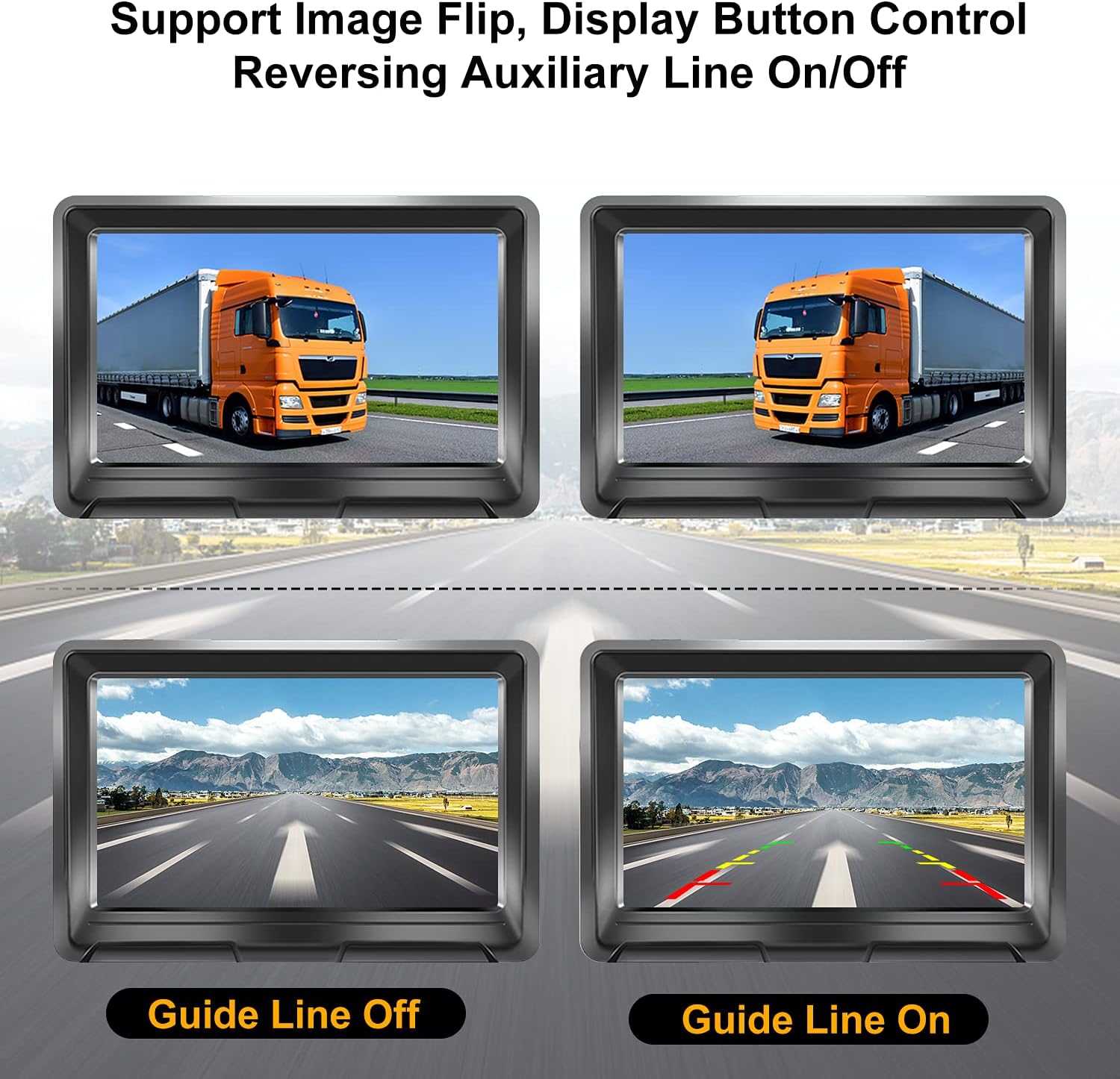 5 Inch Digital Wireless Backup Camera LCD Monitor Kit 1080P HD Waterproof Super Night Vision Wide Viewing Angle Rear View Camera Stable Wireless Signal Easy Installation for Trucks, Camper, Car, SUV