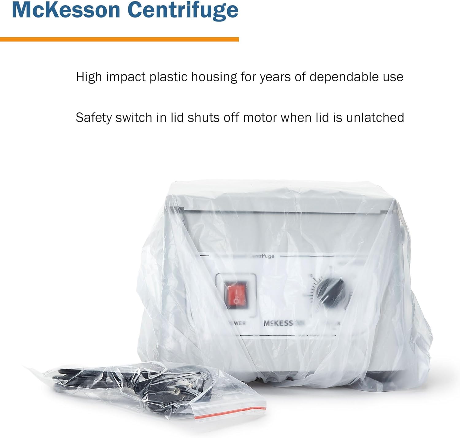 McKesson Centrifuge Machine for Laboratory Clinical Use, Fixed Speed at 3400 RPM - 6 Place Fixed Angled Rotor, 1 Count