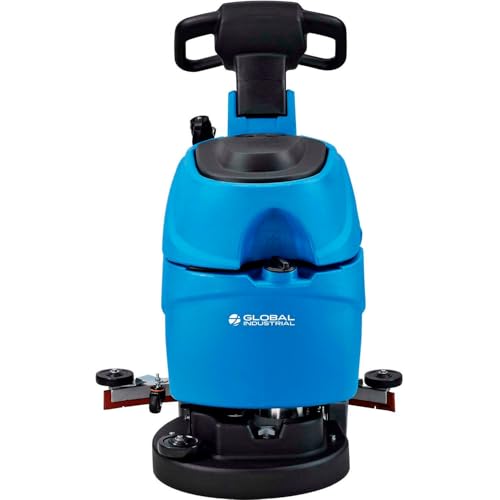 Global Industrial Commercial Electric Walk-Behind Ergonomic Auto Floor Scrubber, Corded, 17" Cleaning Path, 9.2 Gallon Solution Tank, 10.5 Gallon Recovery Tank