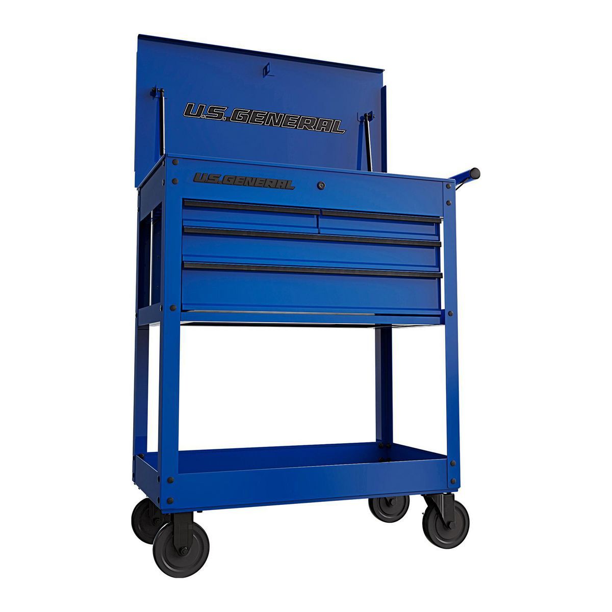 U.S. GENERAL 30 in., 4-Drawer Tech Cart, Red