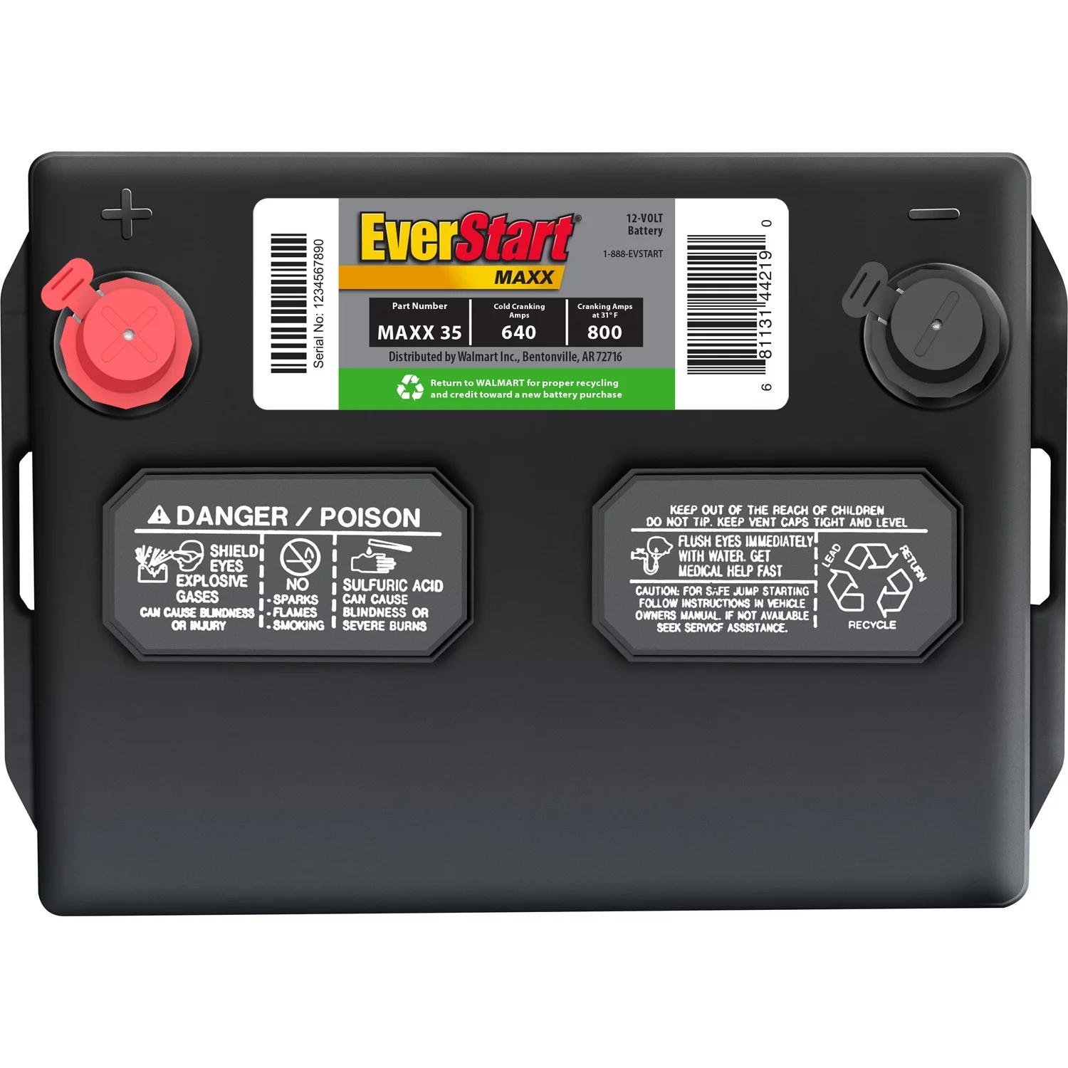 EverStart Maxx Lead Acid Automotive Battery, Group Size 35 12 Volt, 640 CCA
