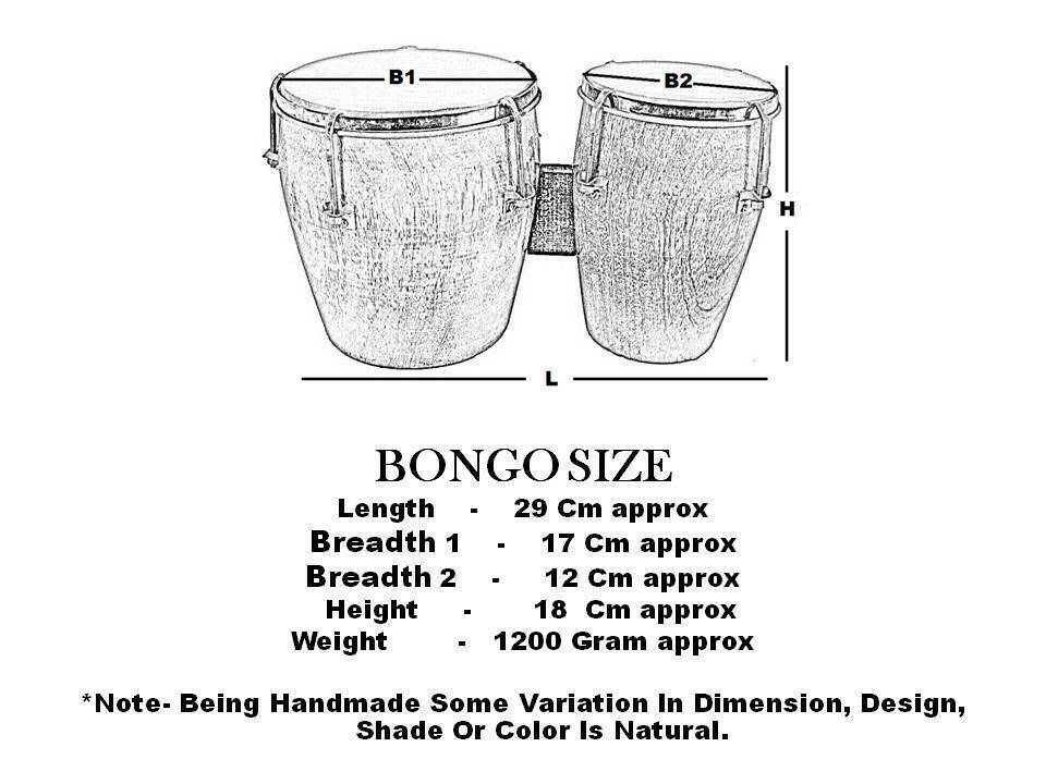 Folk Musical Instrument Two Piece Bango Drum Set Natural Wood Bongo Drum Se