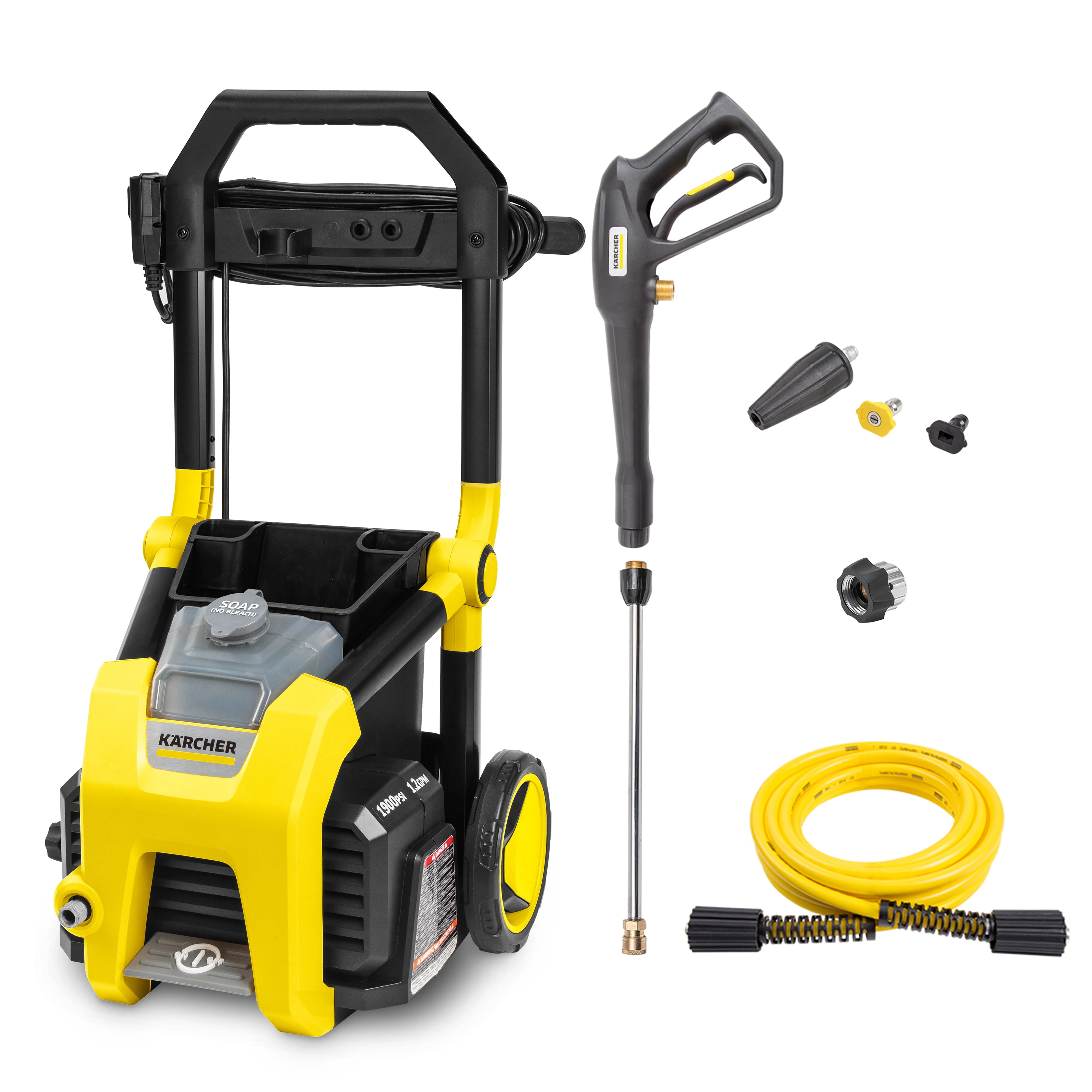 Karcher K1900PS 2375 Max PSI Electric Pressure Washer with 3 Nozzles and Hose, 1.2 GPM, Power Washer