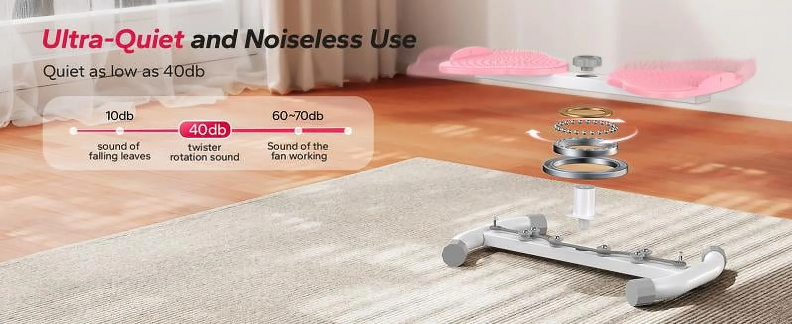 MERACH Waist twist Machine, slim waist and toned abs, 300 lbs weighing, can stand with feet apart, double non-slip, no noise use Exercise Equipment Abdominal Roller Workout