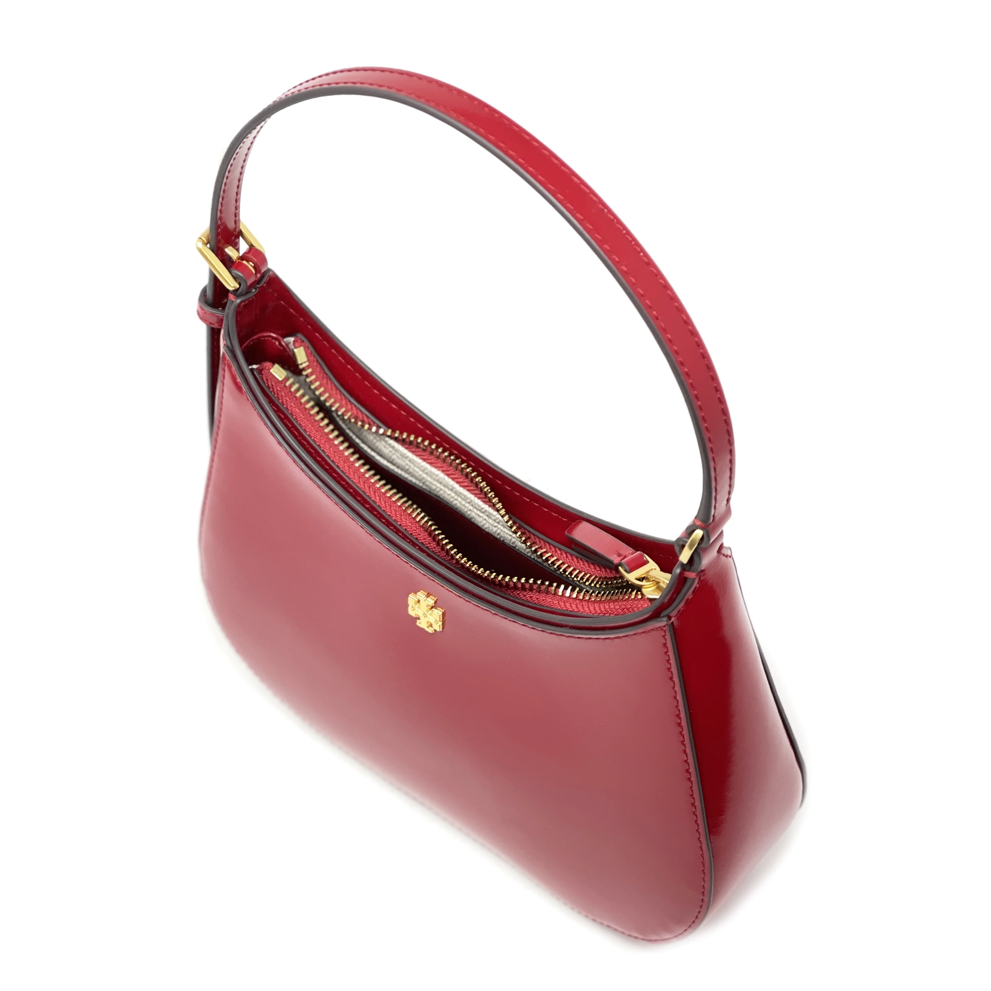 Tory Burch Women's Emerson Small Patent Zip Shoulder Bag (Lipstick Red)