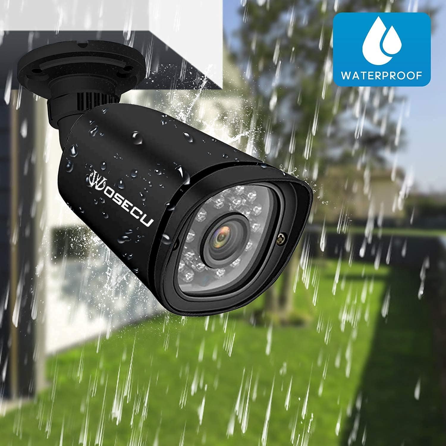 WOSECU 8CH Wireless Security Camera System, Home Security Outdoor 1TB Hard Drive Pre-Installed 4PCS 1080p Outdoor WiFi Surveillance Camera with Night Vision, Waterproof, Motion Alert, Remote Access