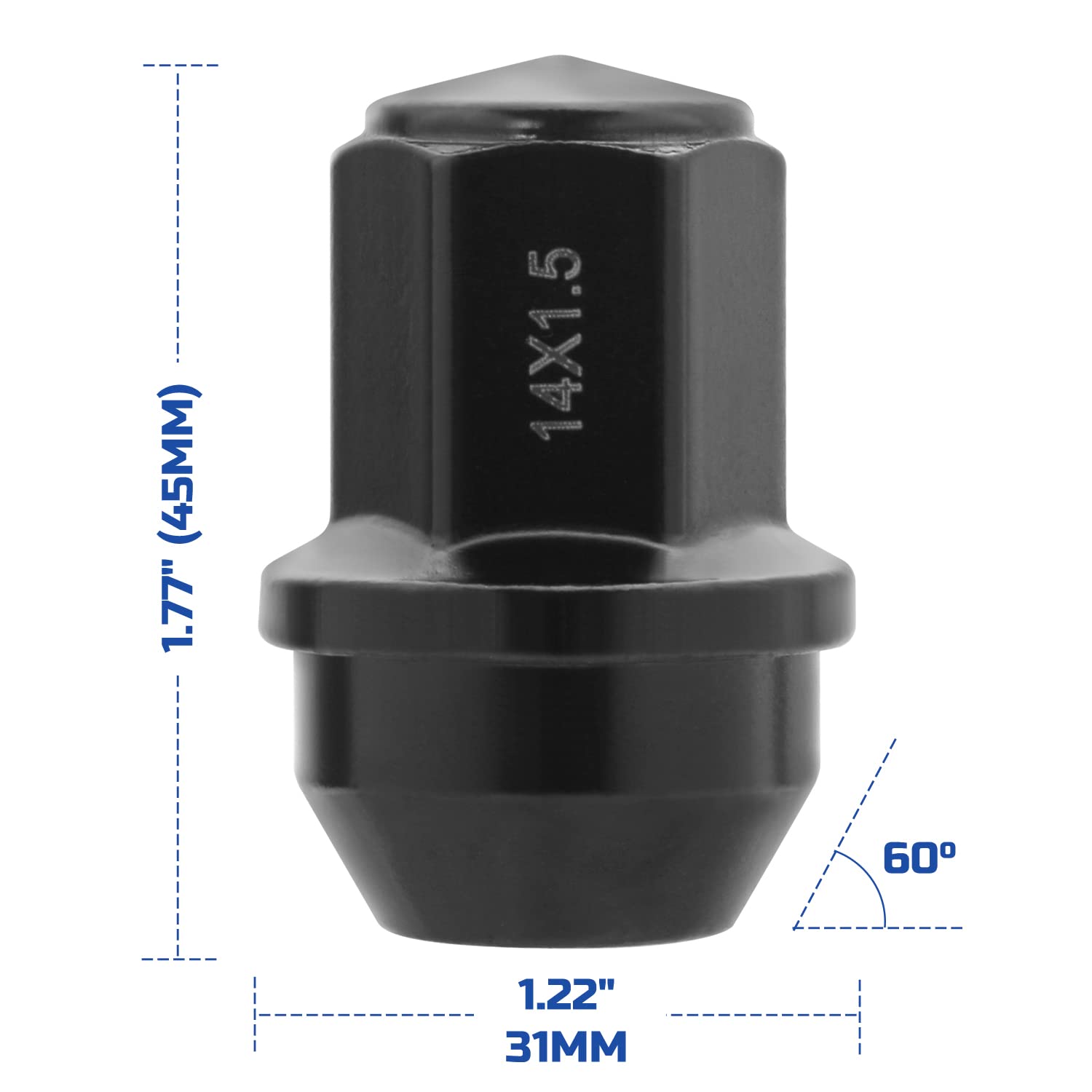 Lichamp 24pcs OEM Lug Nuts 14x1.5 Black Original Factory Cone Seat Style M14x1.5 Lugnuts Compatible with 2015-2021 Ford F150 Expedition Lincoln Navigator Wheel Tire Accessories Pack of 2
