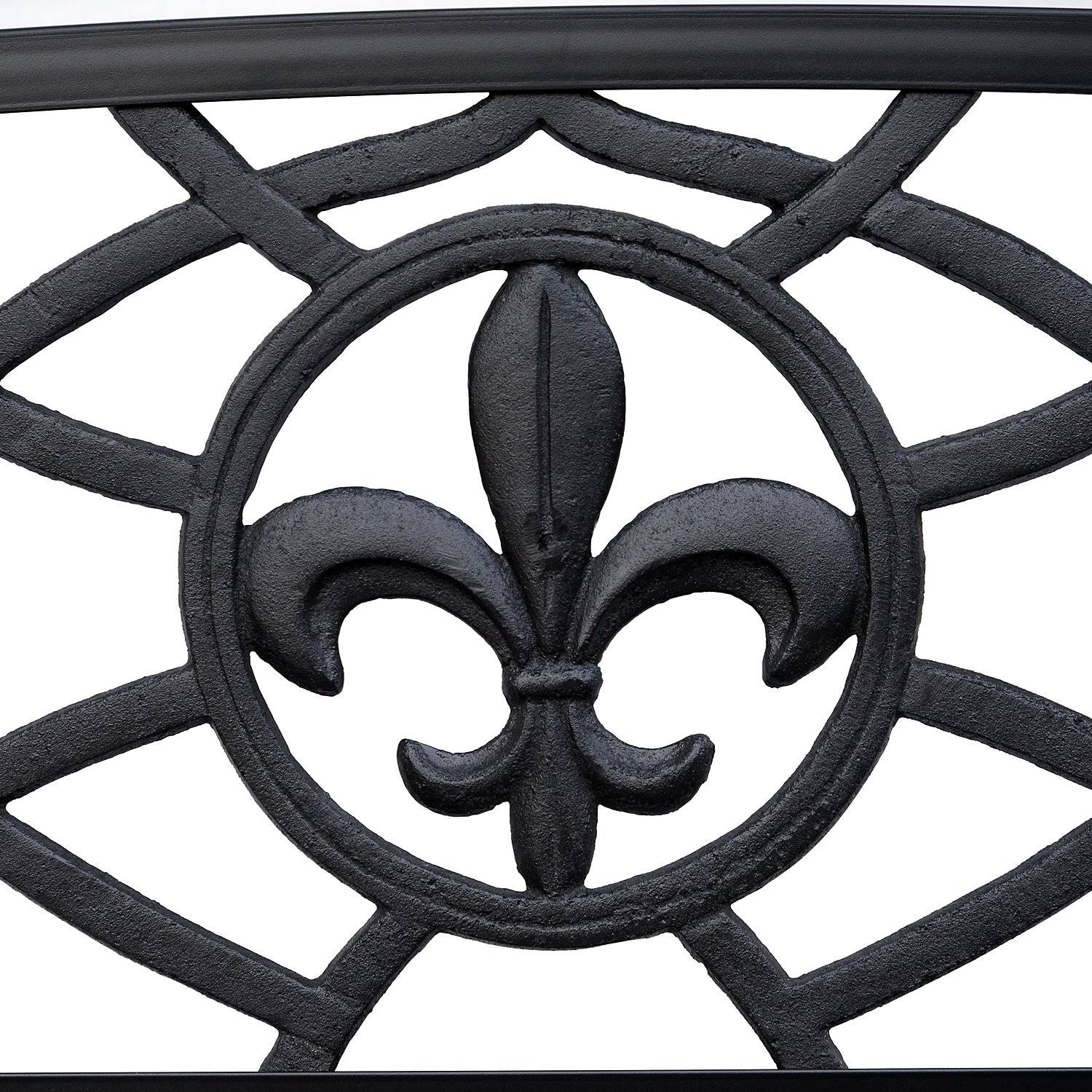 Outsunny Metal Porch Swing Chair Seat with Fleur-de-lis Decor, Steel
