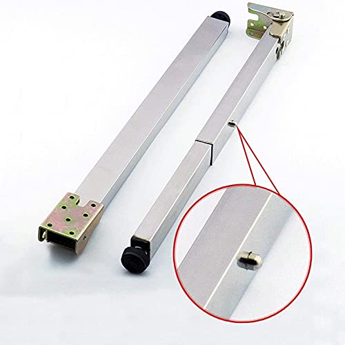 1 Pcs Furniture Legs,Foldable Lifting Table Legs,Stainless Steel Telescopic Bar Table Support Feet,Adjustable Protective Base,with Screws (80cm/31.49in,Silver)